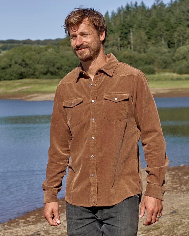 Hinton - Mens Cord Shirt - Brown