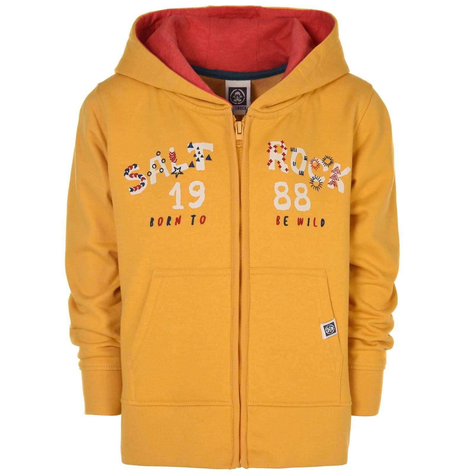 Born Wild - Kids Zip Up Hoodie - Yellow - 2-6 Yrs