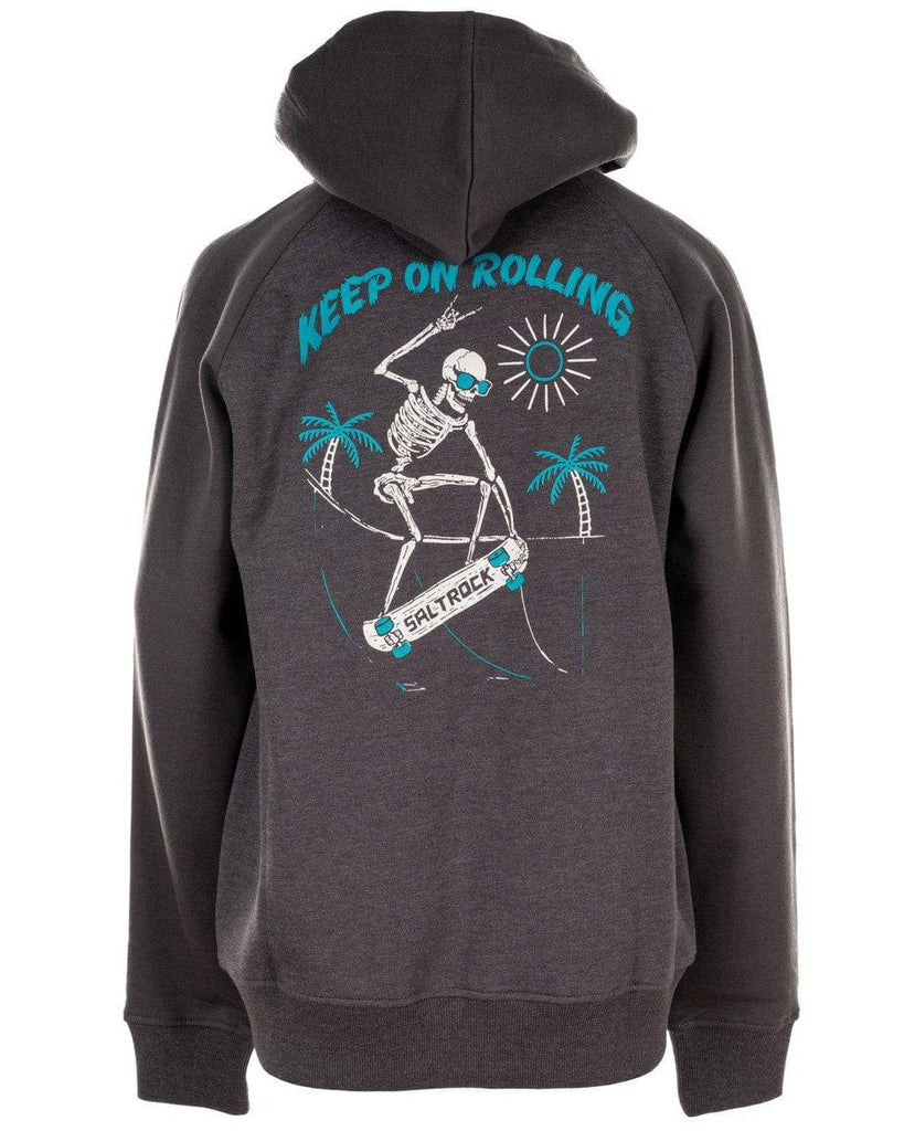 Keep On Rolling - Boy's Zip Up Hoodie - Grey - 7-13 Yrs 