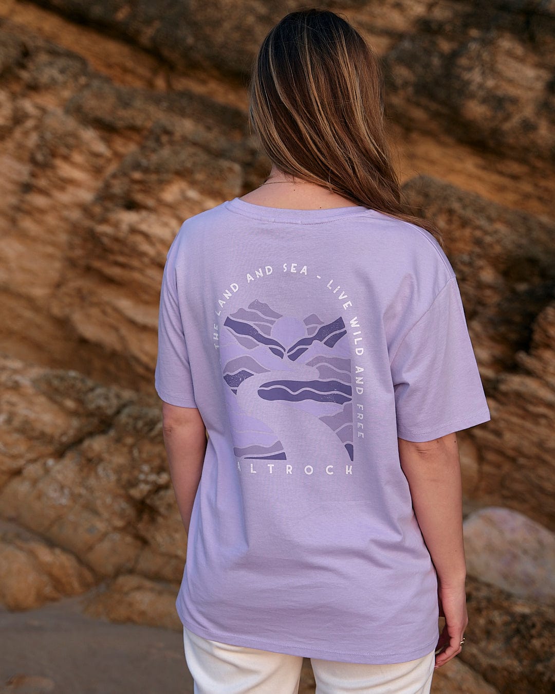 Live Wild - Womens Short Sleeve T-Shirt - Light Purple
