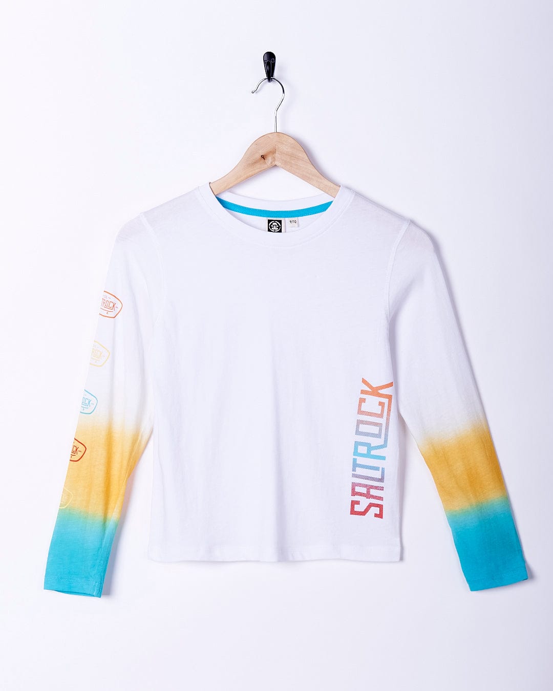 Marcus - Kids Long Sleeve Dip Dye T-Shirt - White