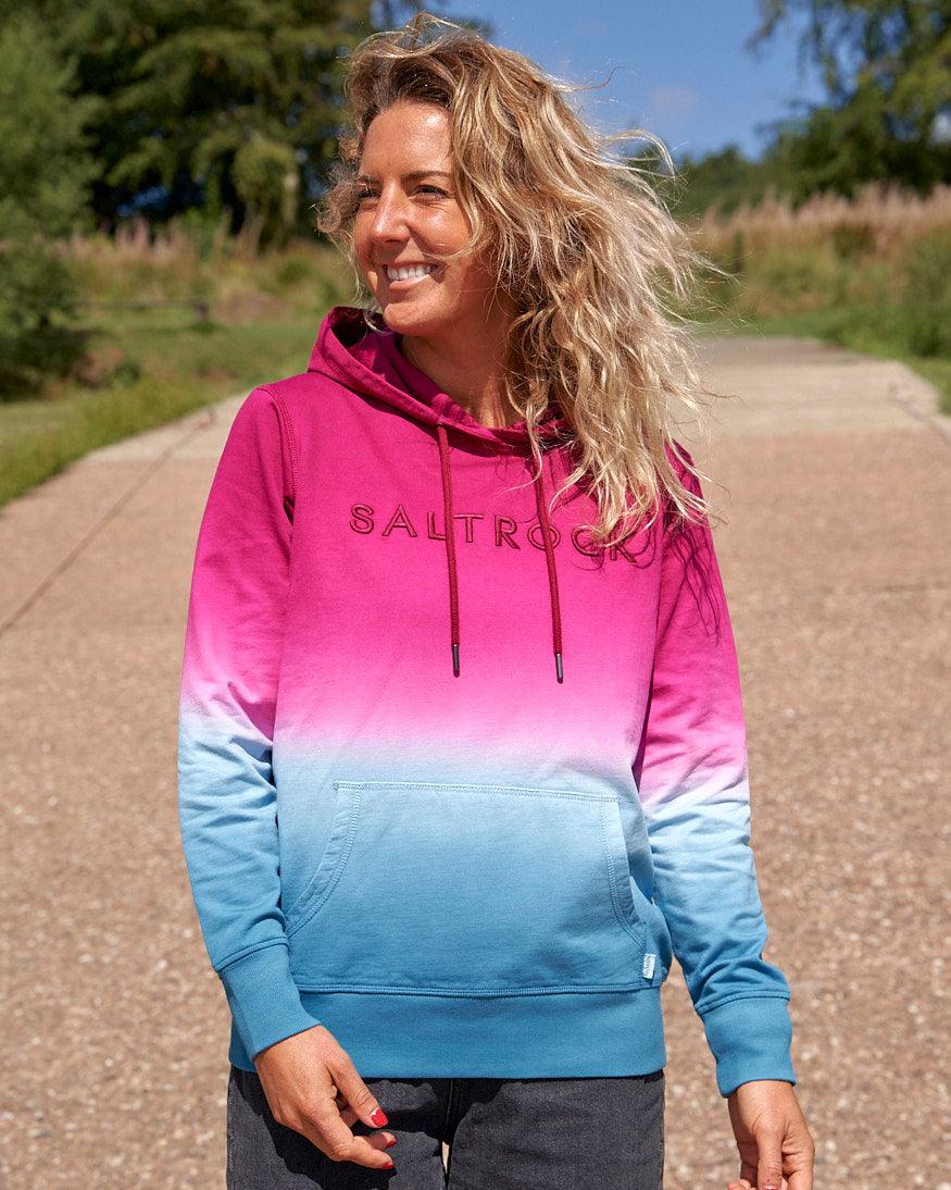 Marina - Womens Dip Die Pop Hoodie - Pink/blue