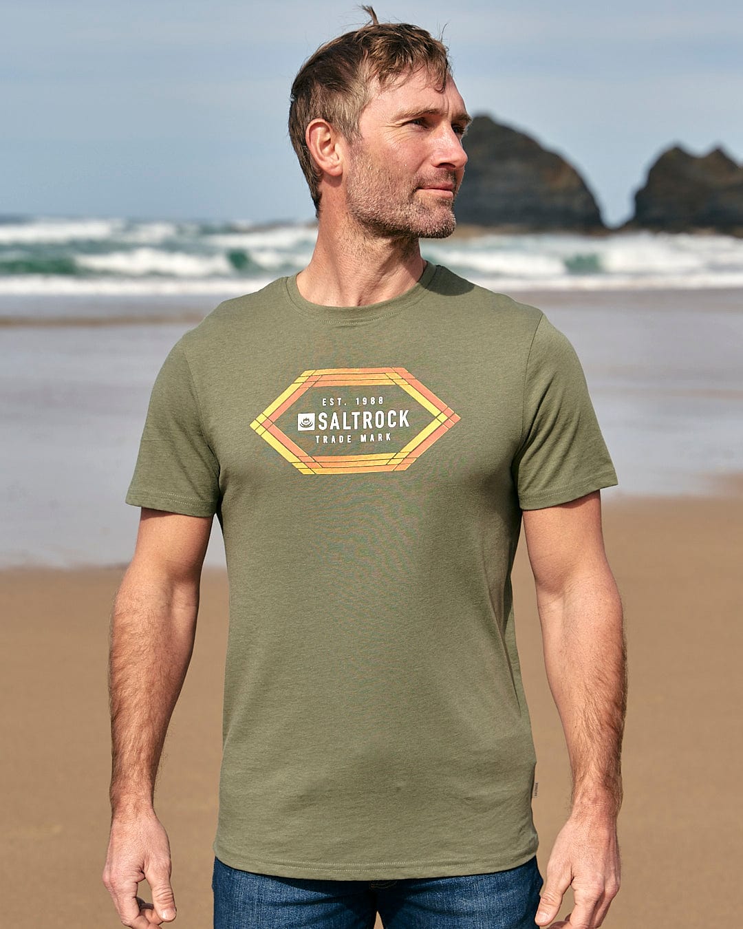 Gradient Hex - Mens Short Sleeve T-Shirt - Green