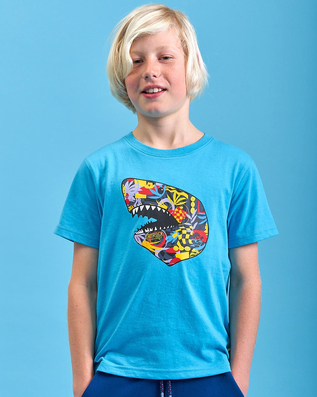 Shark Mash Up - Kids Short Sleeve T-Shirt - Teal