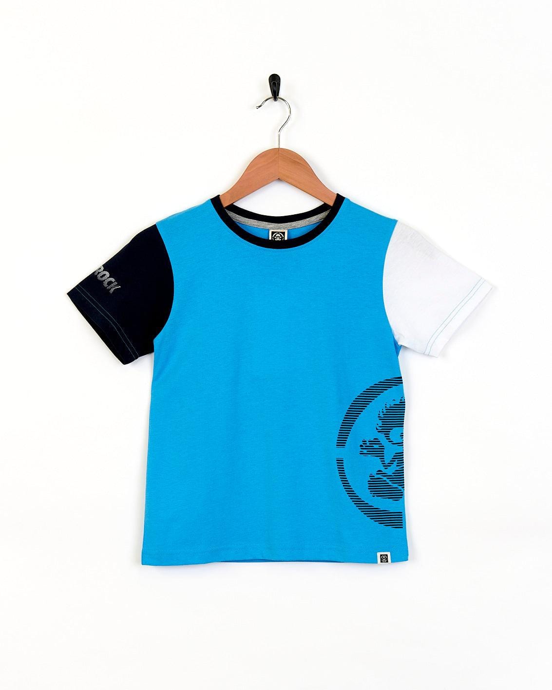 Slice Panel - Kids Short Sleeve T-Shirt - Blue