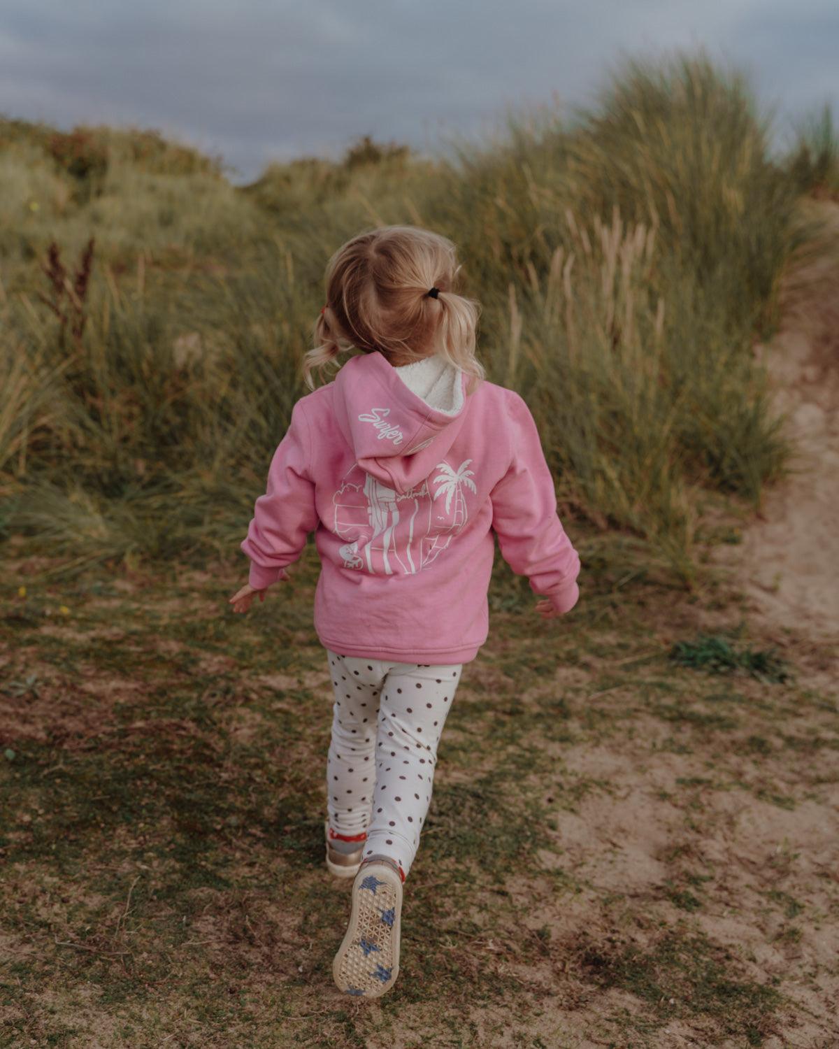 Surfer Girl - Borg Lined Zip Hoodie - 2-7 Years