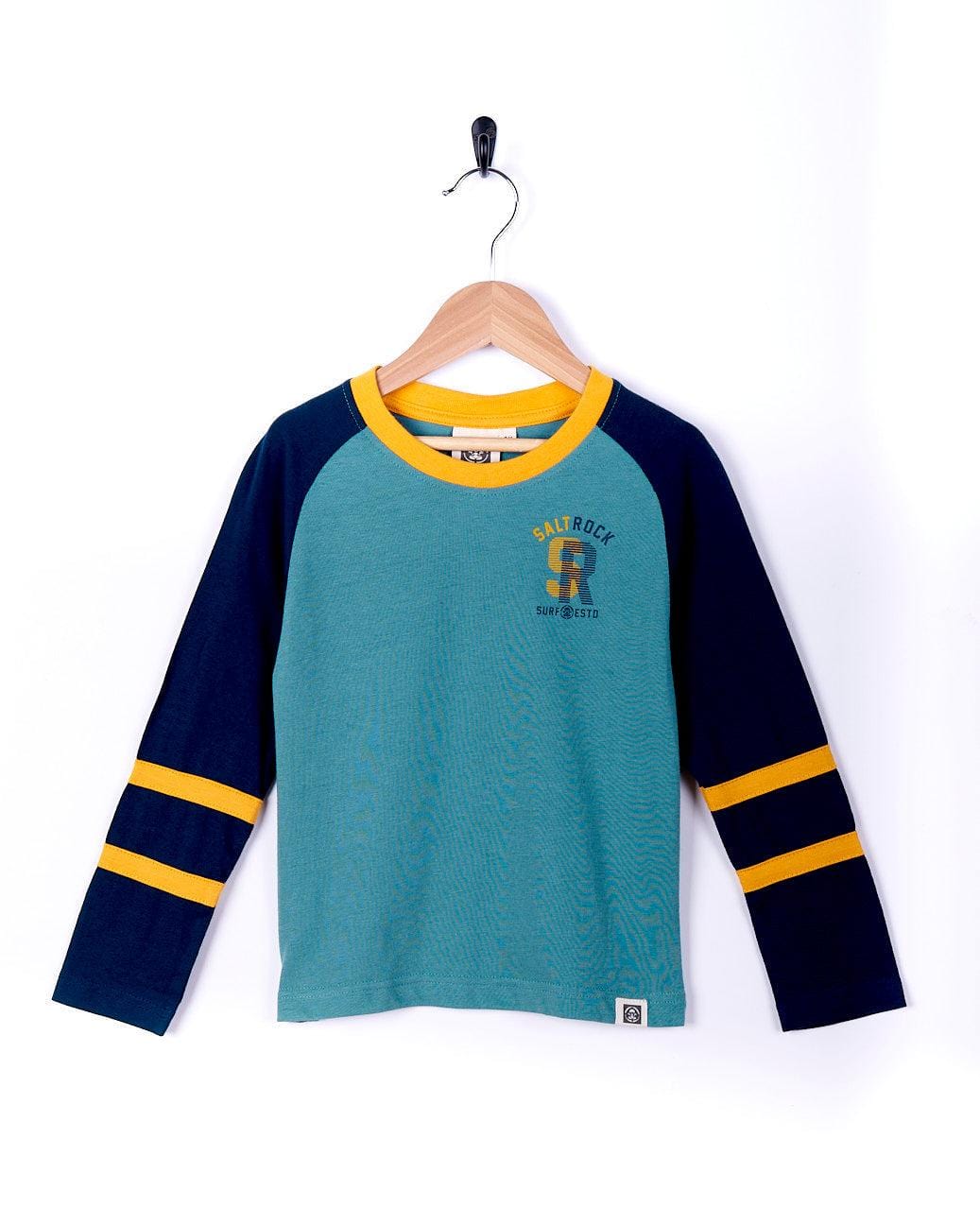 Team Vegas - Kids Long Sleeve Striped Raglan T-Shirt - Blue