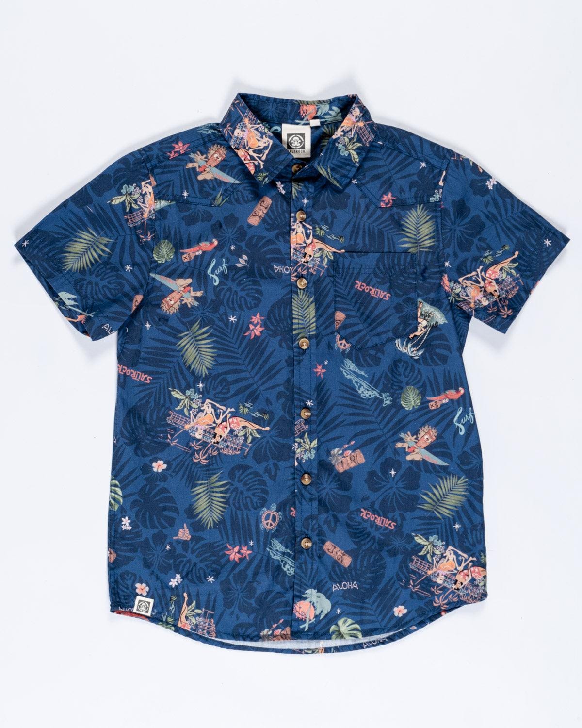 Tiki - Boys Short Sleeve Shirt - Blue