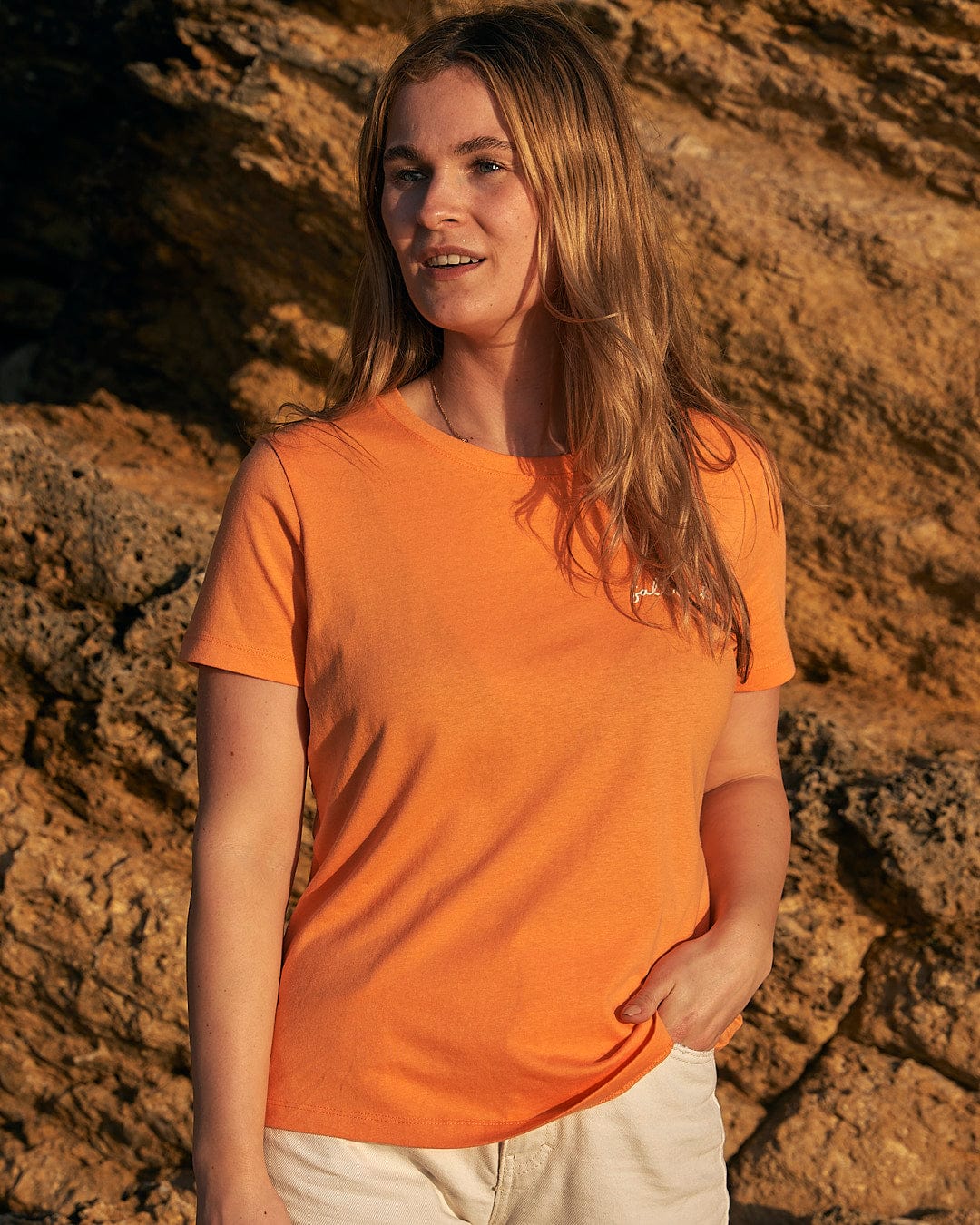 Velator - Womens Short Sleeve T-Shirt - Light Orange