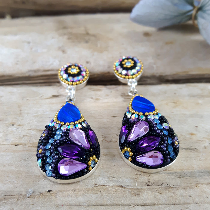 Allegra Purple Shimmer Double Drop Earrings — Palenque Jewellery