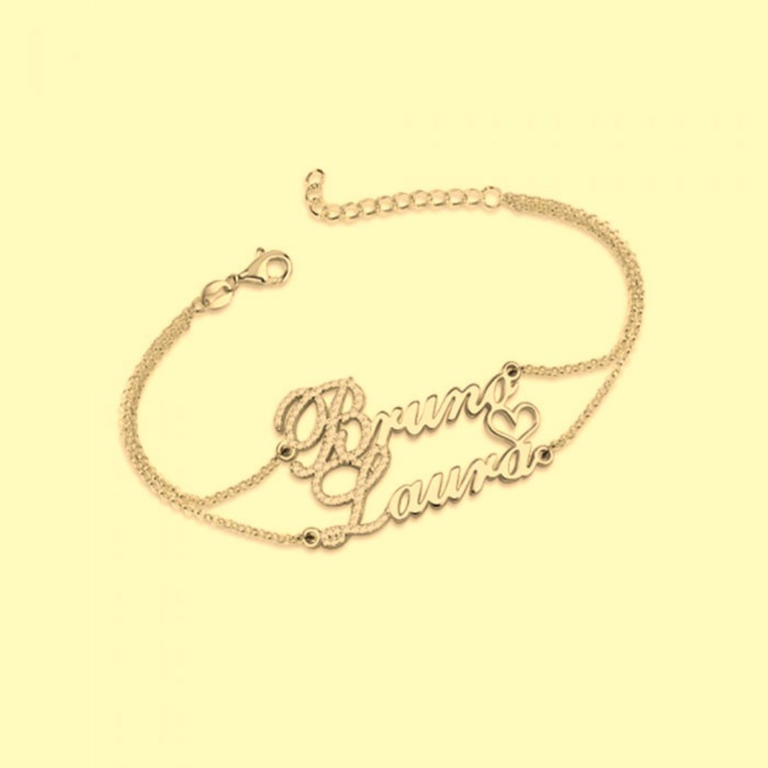 Harlow Heart Two Name Bracelet – Retail Therapy Jewelry