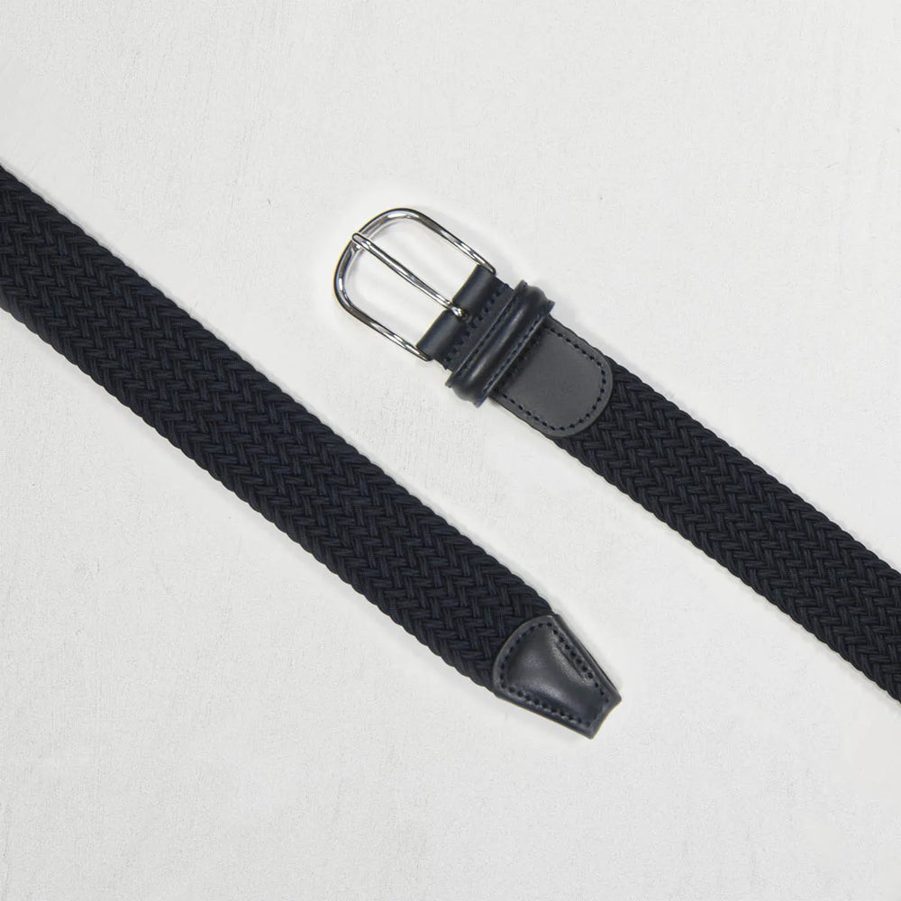 Anderson Elastic Belt - Navy and White – MENS