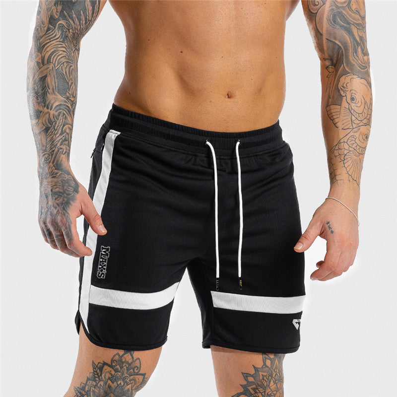 NEW Fitness Sweatpants Shorts Man Summer Gyms Workout Male Breathable Mesh Quick Dry Sportswear Jogg