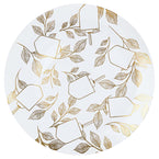 10.25" Disposable Chanukah Hanukkah Plastic Dinner Plates White/Gol