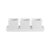 3 Square Bowls (2oz Each) with Rectangular Tray | Stylish & Functional Serving Set