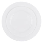 7" & 10" Combo disposable china party tableware dinner plate plastic round salad plate wedding baby shower catering supplies charger plates large reusable bulk birthday gathering dessert appetizer plates white butterfly design summer