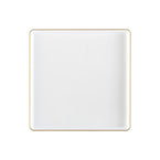 7.75" & 10.75" disposable china party tableware dinner plate plastic square salad plate wedding baby shower catering supplies charger plates large reusable pearl white bulk birthday gathering dessert appetizer plates square design summer