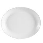 10 1/2-inch coupe oval platter, ceramic serving plate, heat-resistant, microwave-safe, oven-safe, dishwasher-safe, chip-resistant, ideal for appetizers, entrees, desserts, and elegant presentations.