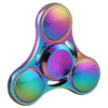 Metallic rainbow three-sided fidget spinner toy with glossy finish