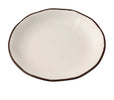 Yanco Round Plate NA-112 Crafted from durable melamine, offering a reliable solution for both commercial and residential use. The melamine construction provides excellent break resistance, making it ideal for busy restaurants, hotels, and cafes where durability is essential. Finished in a sophisticated ivory color with a subtle brown rim, this plate complements a variety of table settings and enhances the presentation of bread, butter, or small side dishes.