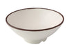 Yanco Ramen Bowl NA-609 This bowl is crafted from durable melamine, known for its break-resistant properties, making it ideal for high-traffic settings such as restaurants and hotels. Designed with an elegant ivory speckled finish and a distinctive brown rim, the bowl adds a touch of sophistication to any table setting. Its design is not only aesthetically pleasing but also complements a range of dining decors. 
