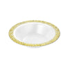 Pebbled Premium Gold Bowls in 14oz and 5oz sizes. Durable, reusable dinnerware with a gold finish and pebbled texture. Perfect for soups, salads, and desserts at weddings, parties, and catering events.