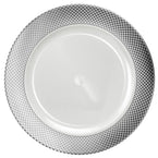 12" Round Plate Charger made of premium, durable plastic. Available in Pearl, Gold, Rose Gold, and Silver. Perfect for weddings, parties, and catered events. Elegant, reusable, and easy to clean.