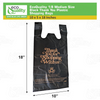 EcoQuality black thank you plastic shopping bags medium 10x5x18 inch