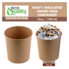 Ice cream soup yogurt cups Take out food container Nyc Restaurant cafe shop office home disposable catering supplies kraft Paper heavy duty strong sturdy leak free proof bulk economical wholesale ecoquality Ecofriendly compostable biodegradable