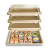 Compostable Packaging, Sustainable Sushi Tray, Eco-Friendly Food Packaging, Biodegradable Sushi Platter, Green Packaging Solution, Environmentally Friendly Tray, Zero-Waste Sushi Packaging, Bioplastics Sushi Tray, Earth-Friendly Sushi Container, Organic Waste Composting, Biodegradable Food Service, Natural Fiber Sushi Platter, Eco-conscious Sushi Packaging, Compostable Takeout Container