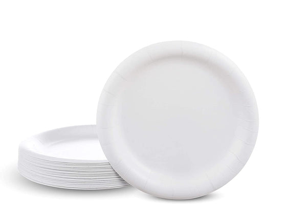 White Heavy Duty Disposable Paper Plates (9inch)