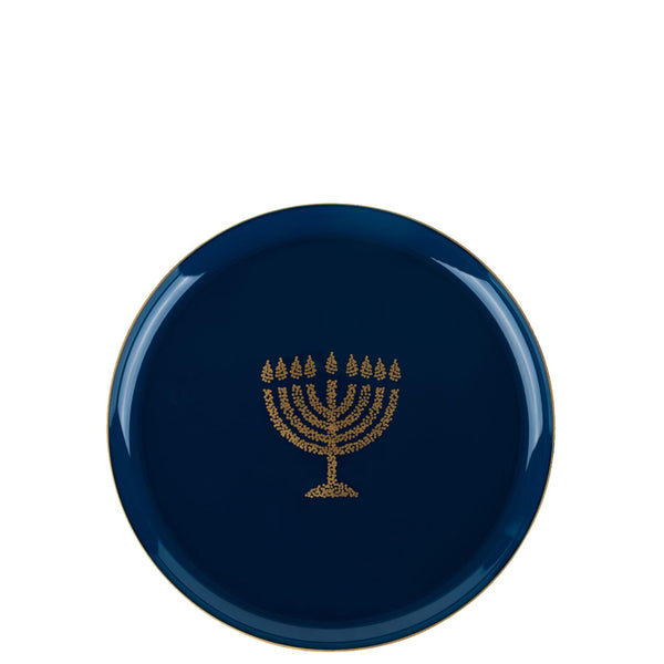 Disposable Fancy Chanukah Hanukkah Glitter Plastic Dinner, Dessert, Lunch Plates and Combo Blue/Gold(6.3", 8.6", 10.6", 10.6&6.3 COMBO SET)