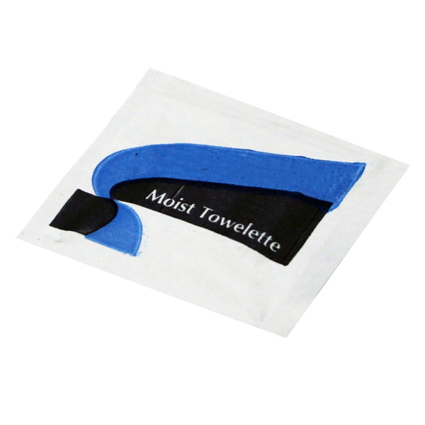 Moist Wet Wipe Towelette Individually Wrapped 4.5 x 6.25 inch, Lemon Scent, Single Use, Alcohol Free