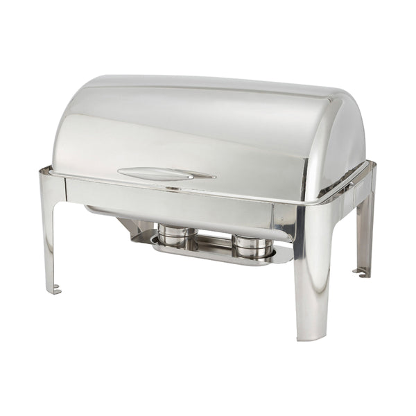 8 Quart Full Size Stainless Steel Chafer, Roll-Top, Formal and Casual Events Food Pan Heavyweight