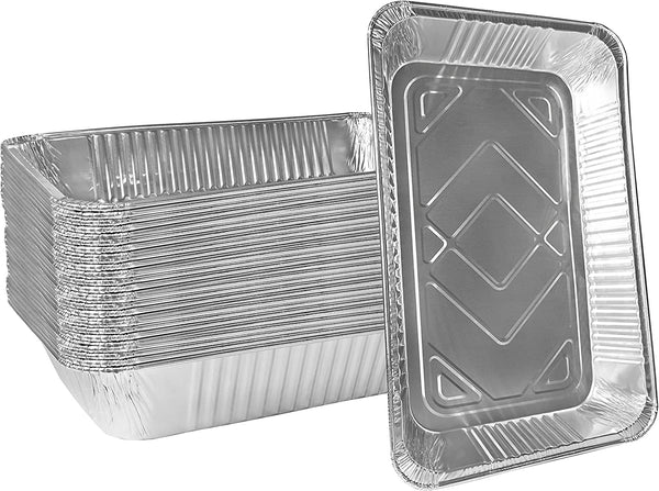 9 x 13 Disposable Aluminum Steam Table Deep Pans, Half Size Foil Tin - Baker's Choice by EcoQuality