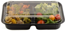 to-go boxes takeout delivery take out food storage containers Reusable Box Plastic Microwave Freezer black safe meal prep Lunch food storage  solutions packaging Ecofriendly Disposable with lid black cheap economical bulk wholesale ecoquality restaurant fast food supplies nyc 3 compartment 