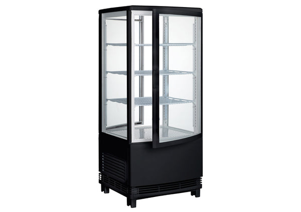 Countertop Refrigerated Beverage Display,110-120V,230W,2.7A, Dual Curved Doors (White / Black)