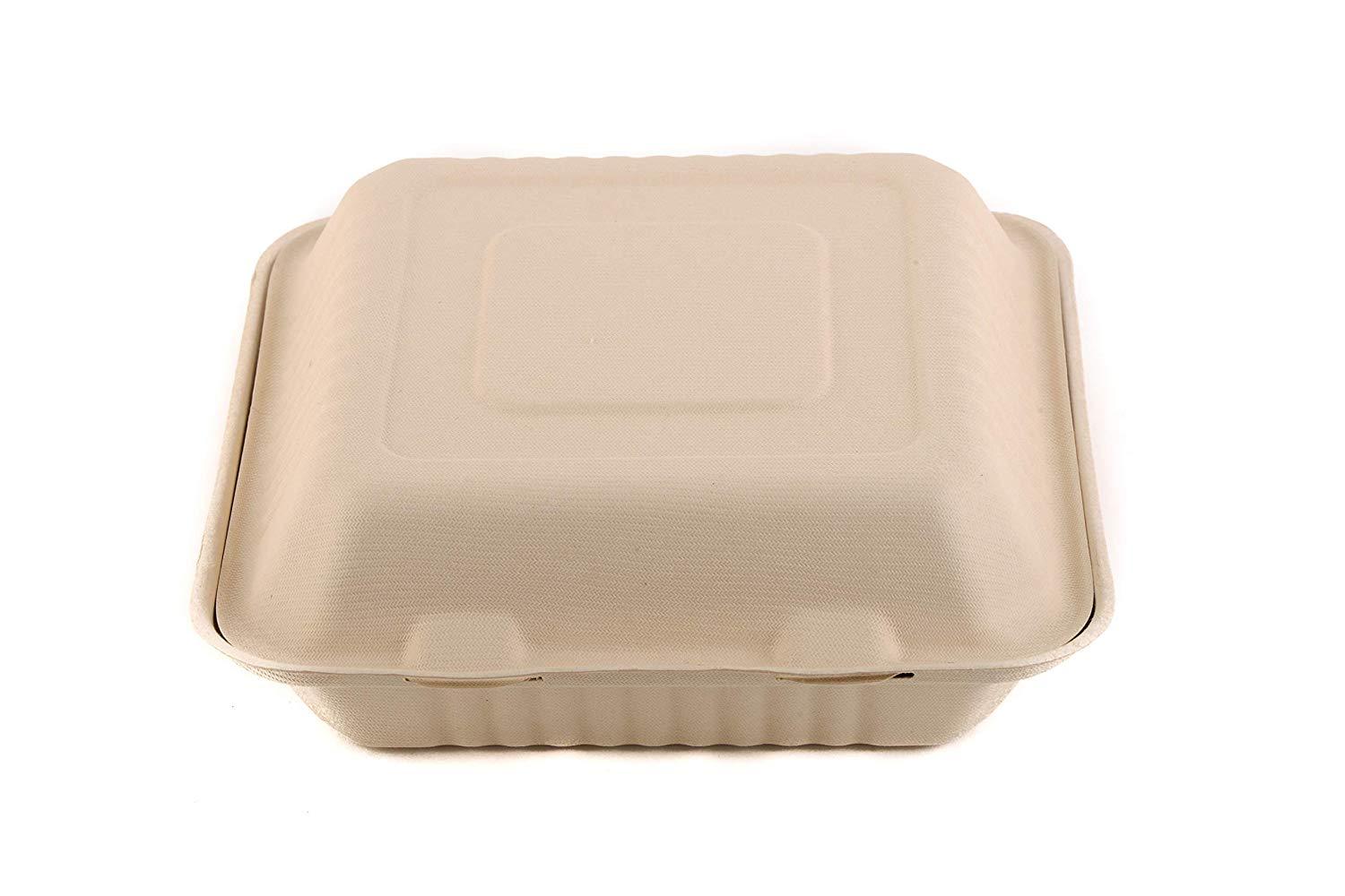 HeloGreen Eco-Friendly Sustainable Food Container 8x 8, 3-Comp.