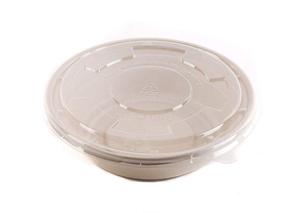 Clear Lids for 24oz, 29oz & 32oz Compostable Bowls Plastic Clear Lids for Natural Sugarcane Bagasse Bamboo Fibers Sturdy Compostable Eco Friendly Environmental Paper Plastic Bowls