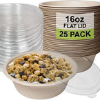 poke bowl breakfast bowl disposableproducts Microwavesafe LeakResistant bowl soupbowl Biodegradable Bowls sugarcane bowl ice cream bowl disposable bowl heavyduty bowl cereal bowl 16 ounces 16oz togo bowl with lids