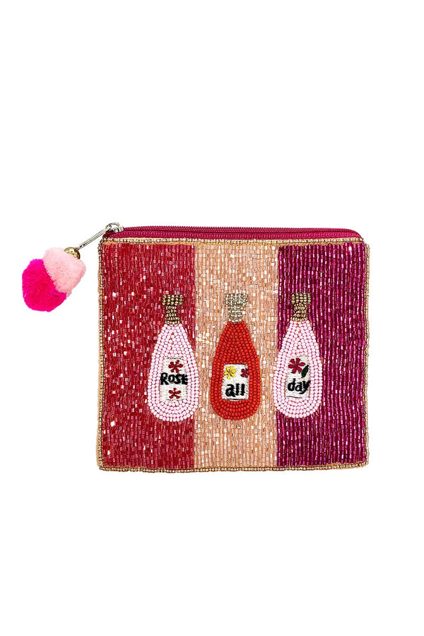 Rose All Day Beaded Pouch Bag