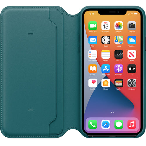 Apple Leather Folio for iPhone 11 Pro Max - Peacock/Raspberry