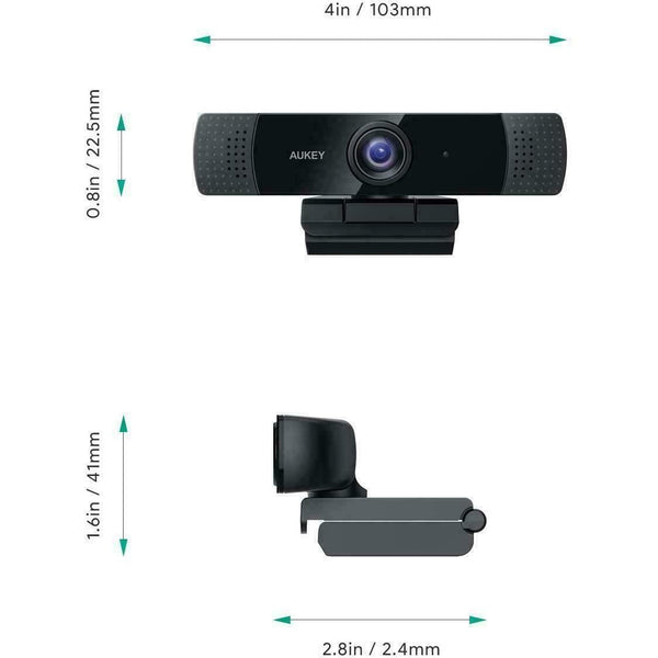 Aukey Full HD (1080p) Webcam For Video Chat With Stereo Microphone - Black - USB 7