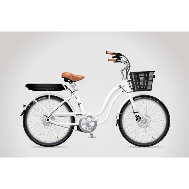 white beach cruiser with basket