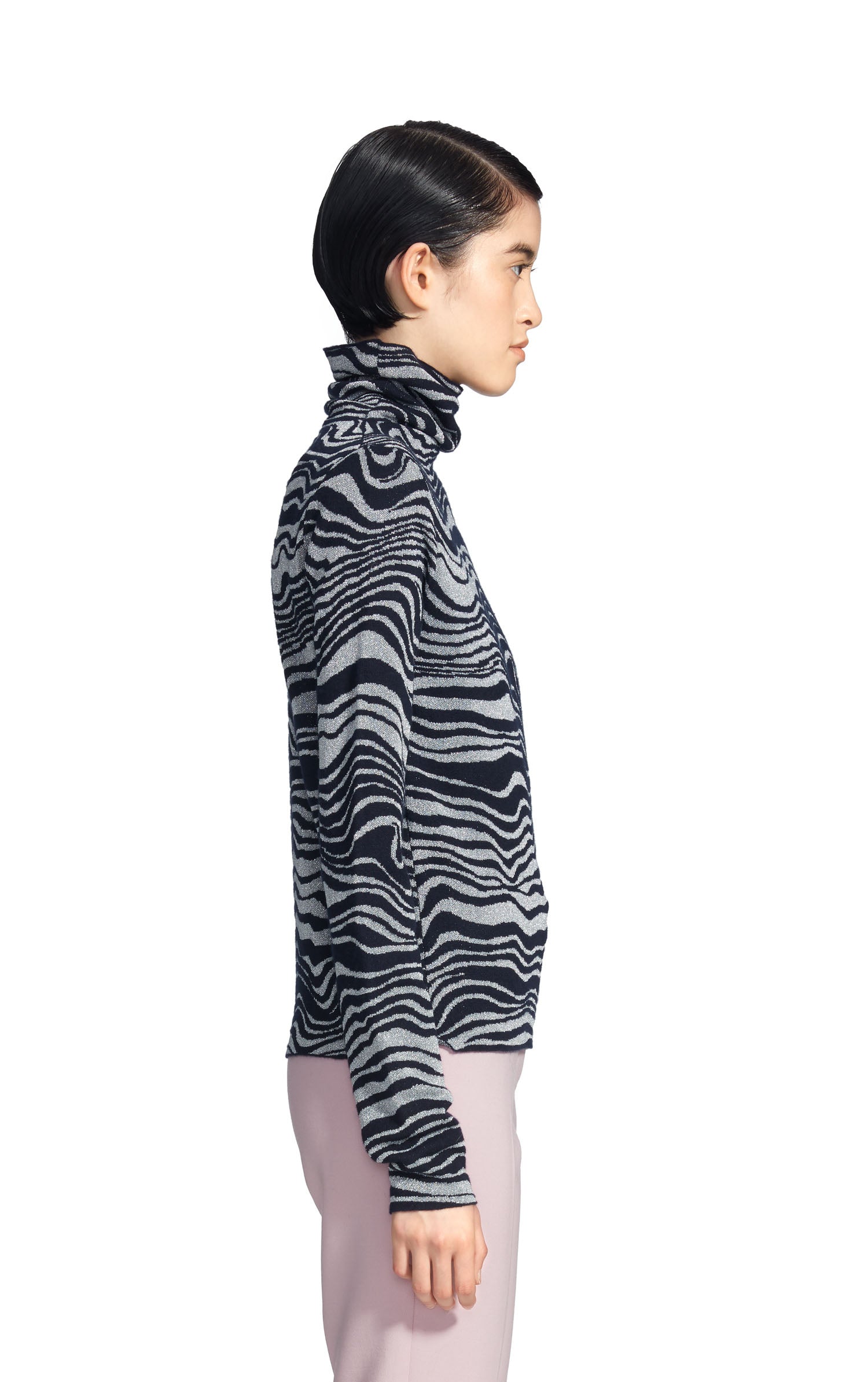 Sies Marjan - Roos Waves Jacquard Turtleneck Sweater - Waves Print ...