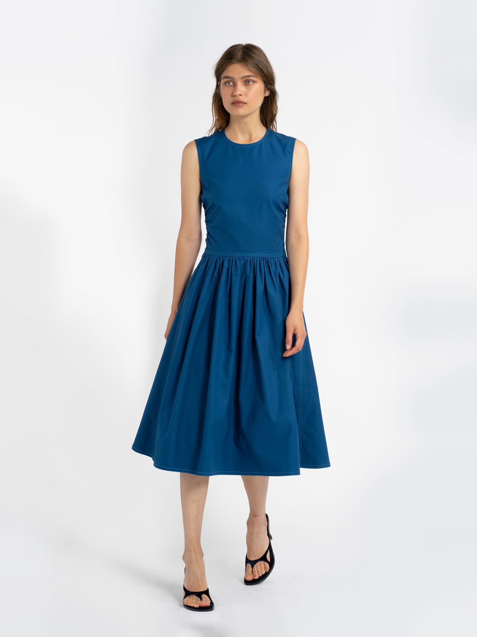 Sies Marjan - Violetta Cotton Canvas Dress - Lapis Blue - Women's Dresses