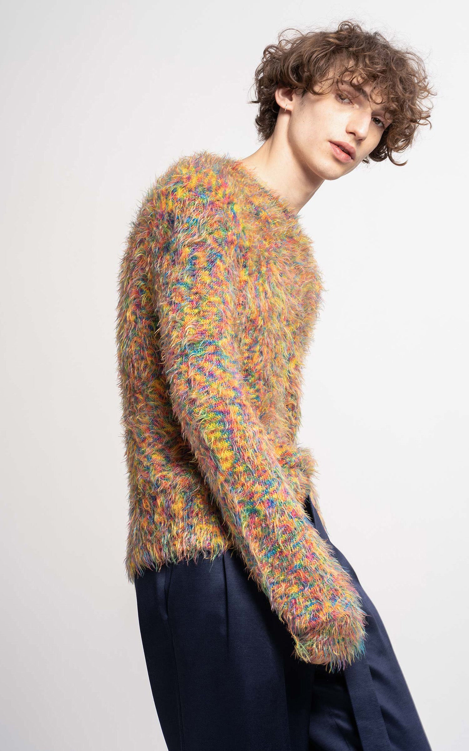 Sies Marjan - Roman Multicolor Crewneck Sweater - Orange Multi - Men's ...