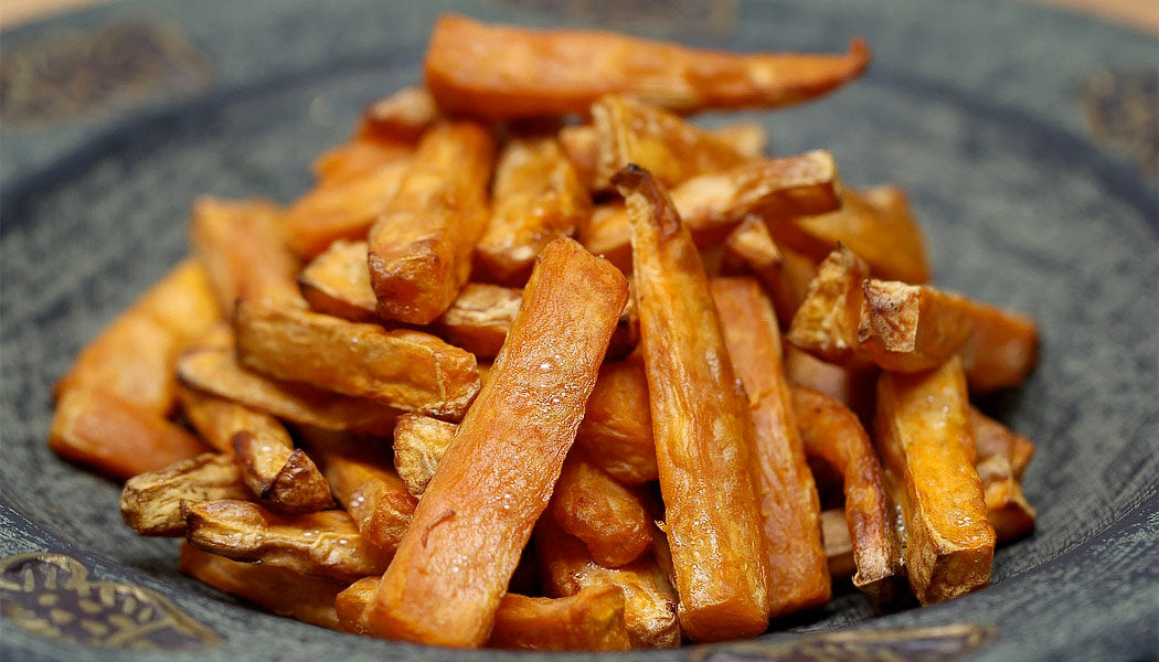 Sweet potato chips on a plate