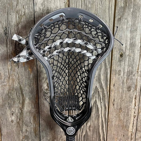 New Harrow Crossbow X Lacrosse Head Stick Custom Strung Lax - Factory Black