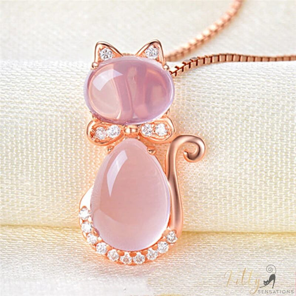 rose gold cat necklace